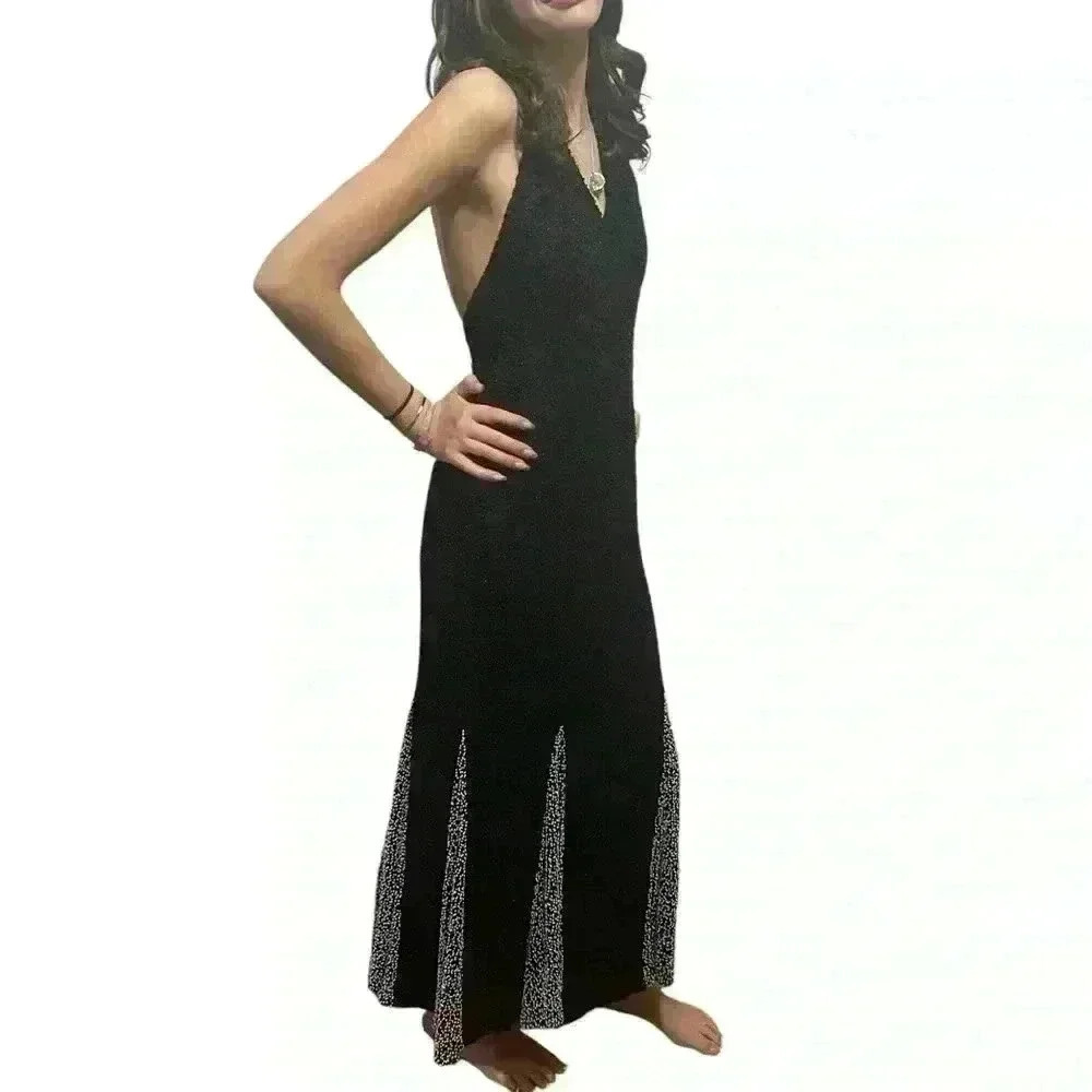 Beaded Black & White Dress Cassandra Stone Evening Cocktail Party Size 6 EUC - Picture 4 of 10